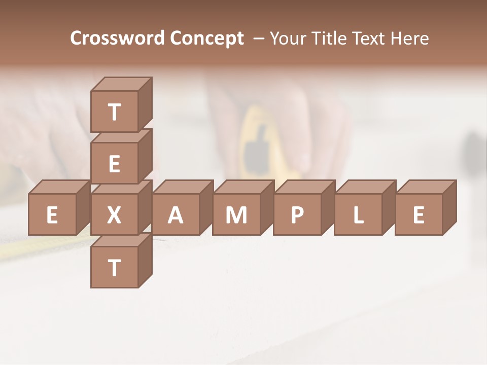 A Person Measuring A Piece Of Wood With A Tape PowerPoint Template
