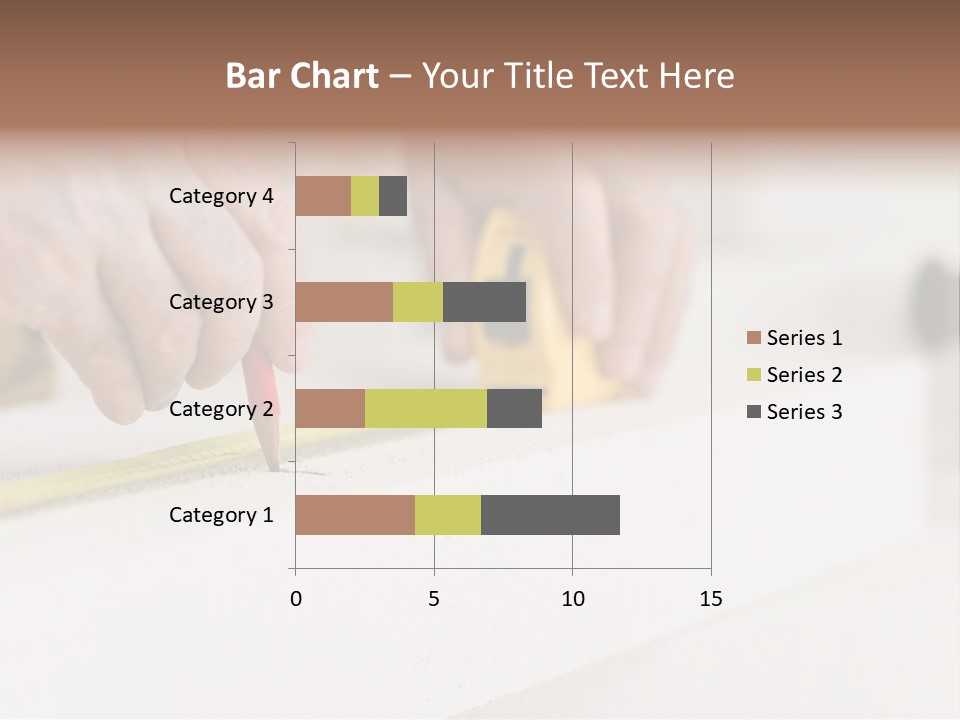 A Person Measuring A Piece Of Wood With A Tape PowerPoint Template