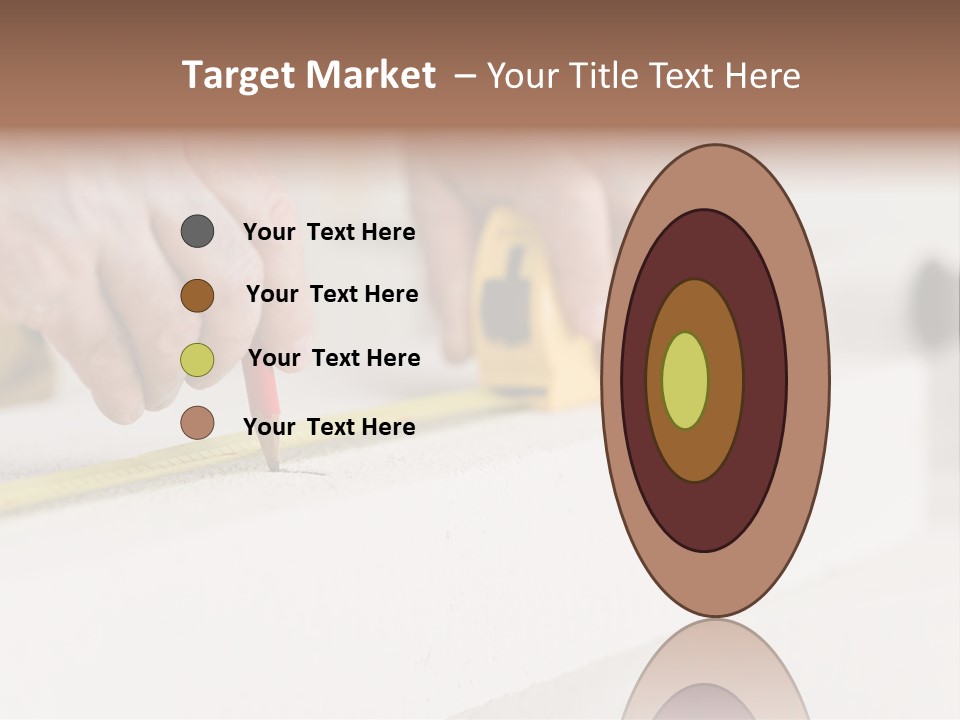 A Person Measuring A Piece Of Wood With A Tape PowerPoint Template