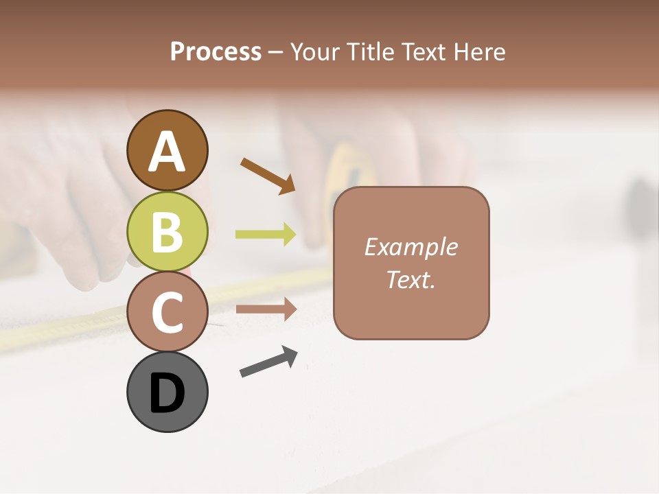 A Person Measuring A Piece Of Wood With A Tape PowerPoint Template