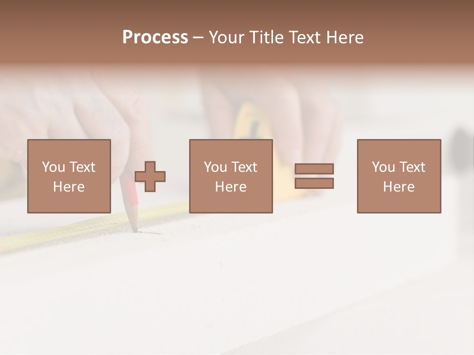 A Person Measuring A Piece Of Wood With A Tape PowerPoint Template
