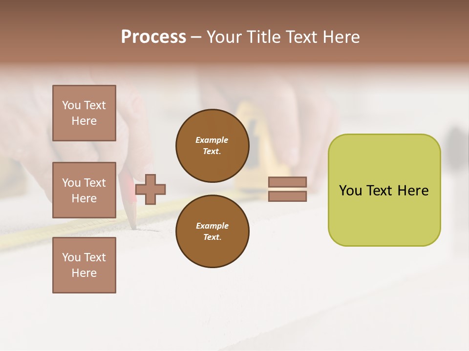 A Person Measuring A Piece Of Wood With A Tape PowerPoint Template