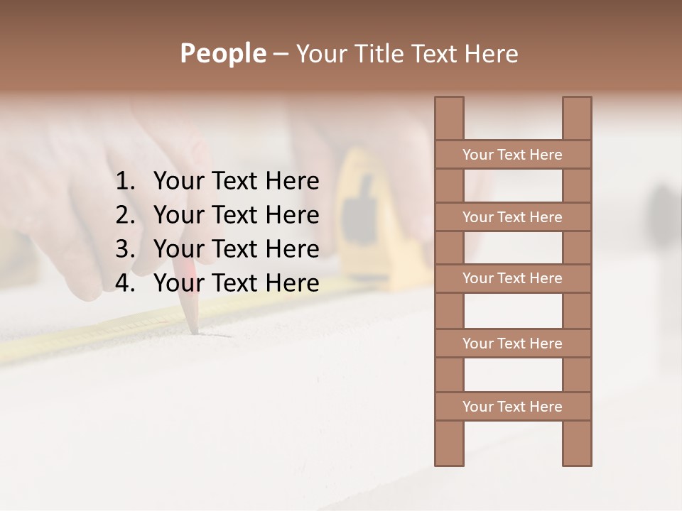 A Person Measuring A Piece Of Wood With A Tape PowerPoint Template