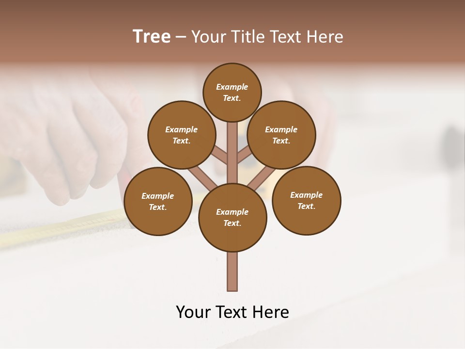 A Person Measuring A Piece Of Wood With A Tape PowerPoint Template