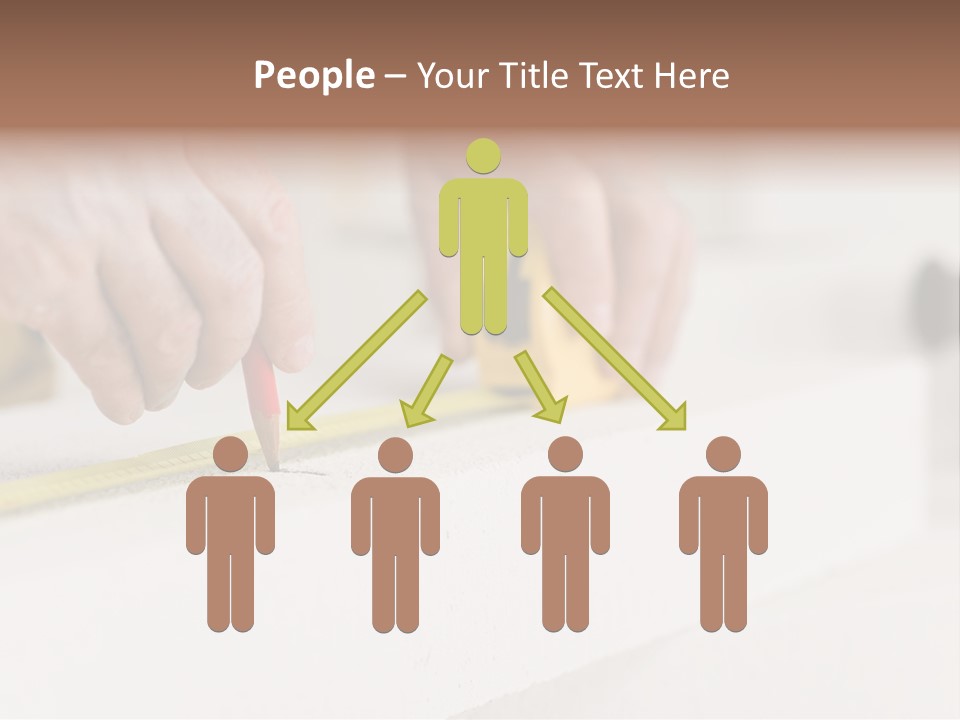 A Person Measuring A Piece Of Wood With A Tape PowerPoint Template