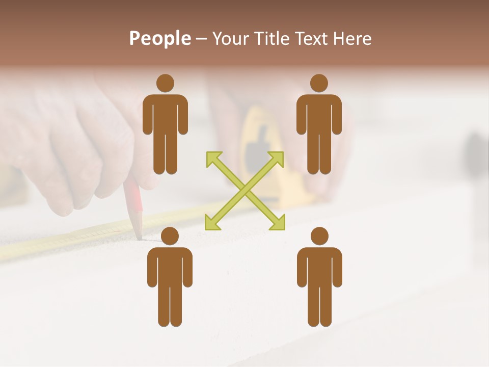 A Person Measuring A Piece Of Wood With A Tape PowerPoint Template