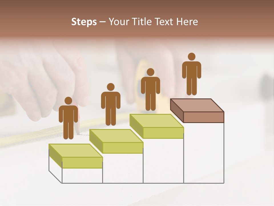 A Person Measuring A Piece Of Wood With A Tape PowerPoint Template