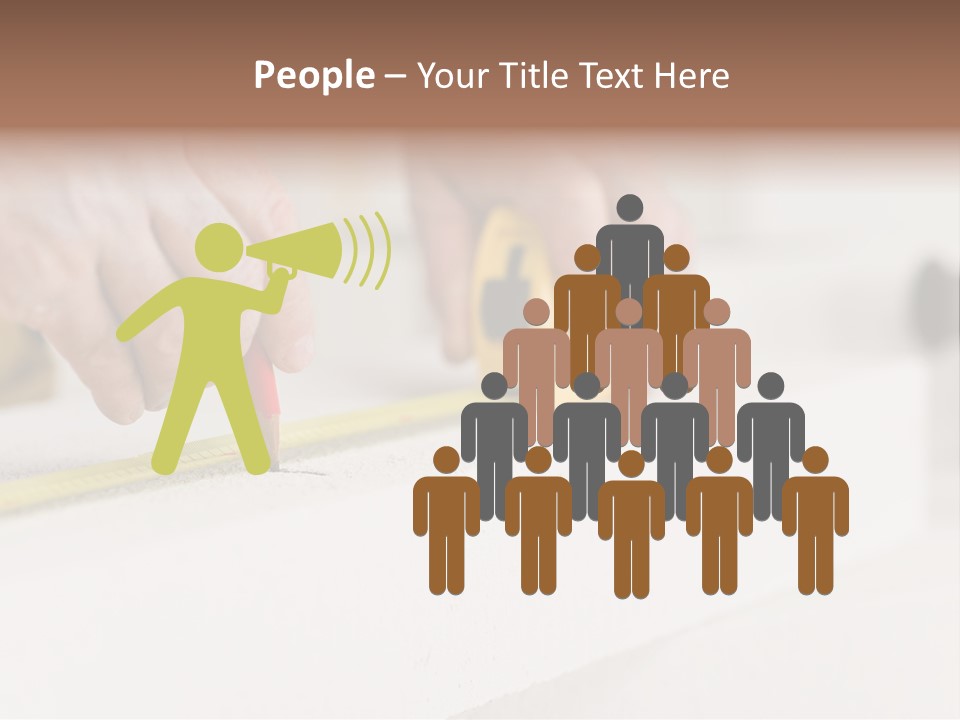 A Person Measuring A Piece Of Wood With A Tape PowerPoint Template