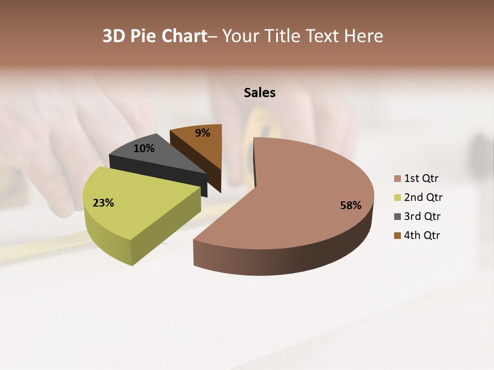 A Person Measuring A Piece Of Wood With A Tape PowerPoint Template