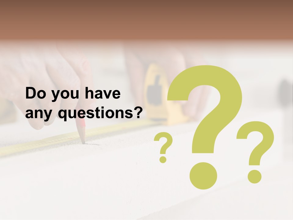 A Person Measuring A Piece Of Wood With A Tape PowerPoint Template