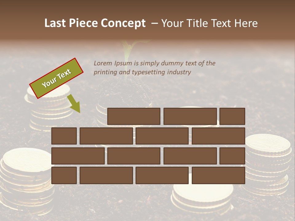 A Plant Growing Out Of A Pile Of Coins PowerPoint Template