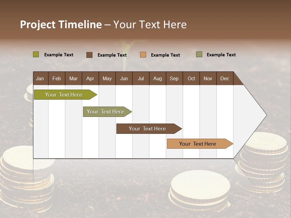 A Plant Growing Out Of A Pile Of Coins PowerPoint Template