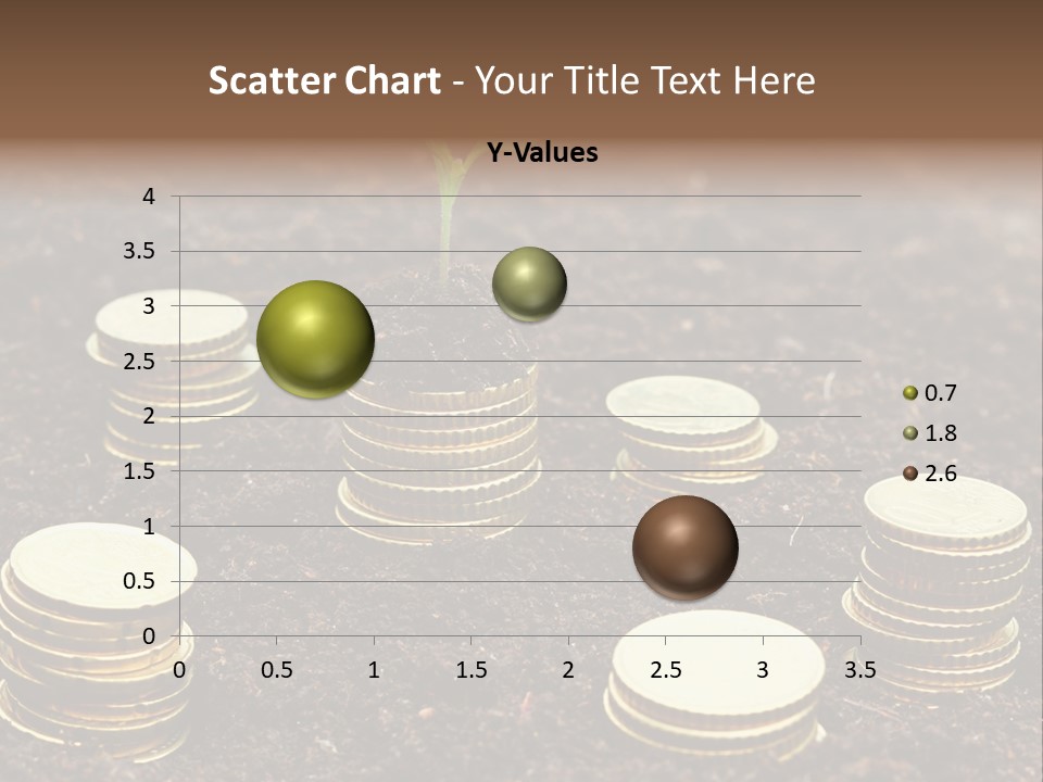 A Plant Growing Out Of A Pile Of Coins PowerPoint Template