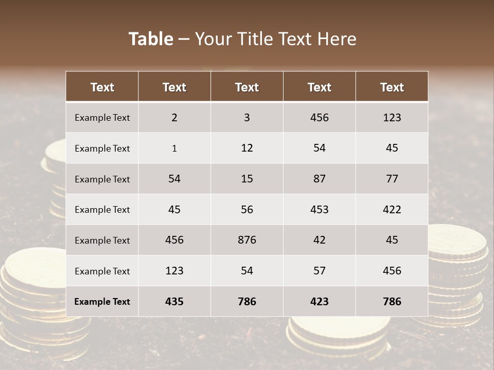 A Plant Growing Out Of A Pile Of Coins PowerPoint Template