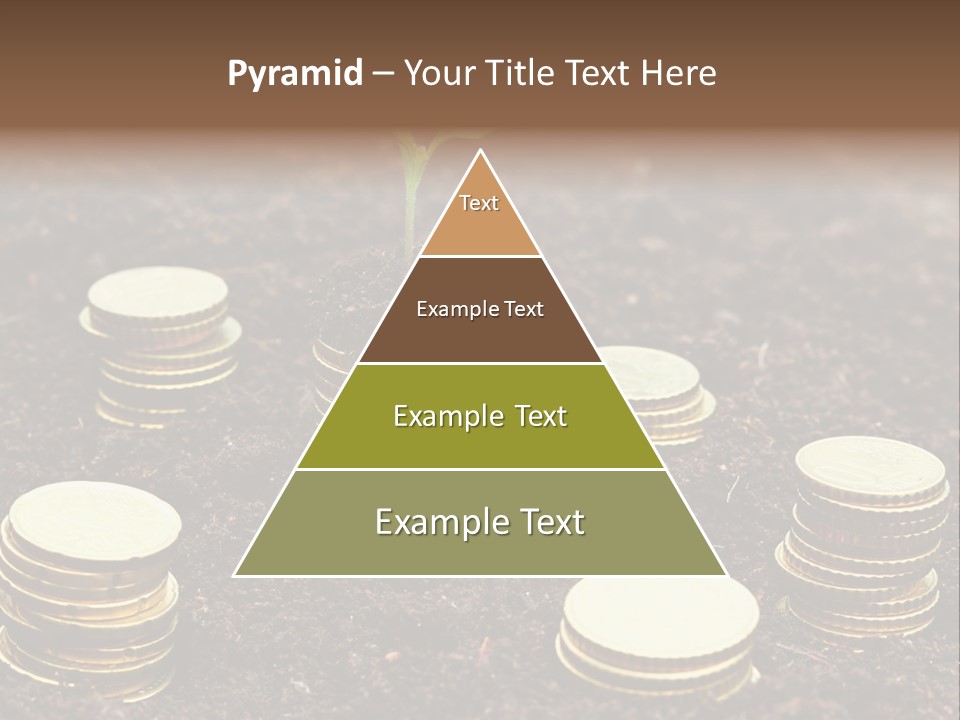 A Plant Growing Out Of A Pile Of Coins PowerPoint Template
