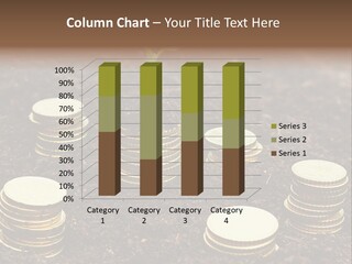 A Plant Growing Out Of A Pile Of Coins PowerPoint Template