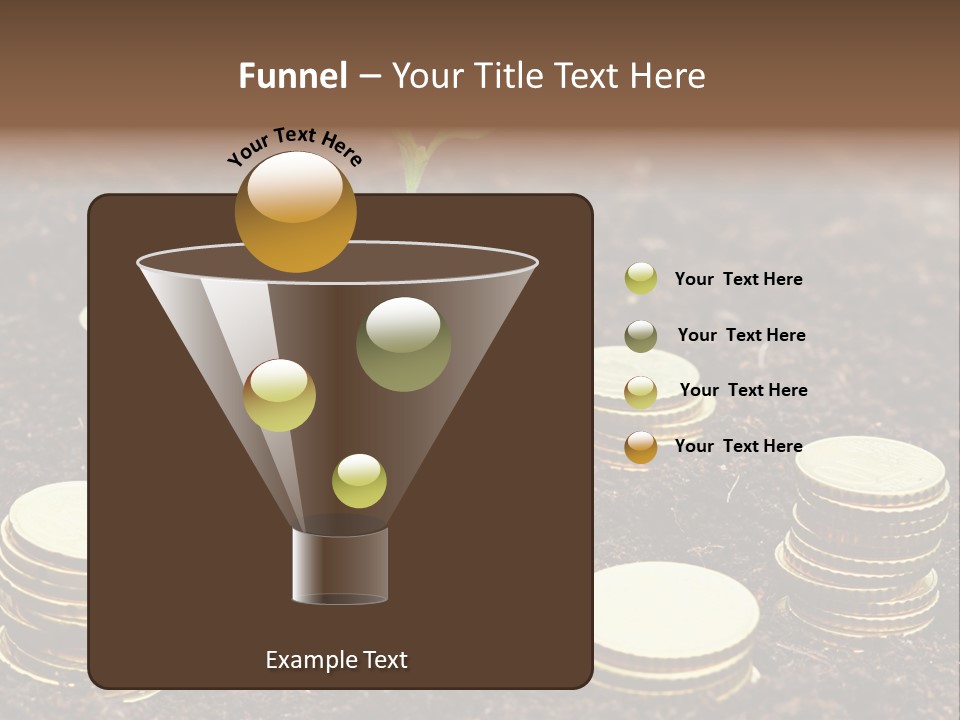 A Plant Growing Out Of A Pile Of Coins PowerPoint Template