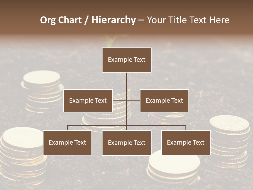 A Plant Growing Out Of A Pile Of Coins PowerPoint Template