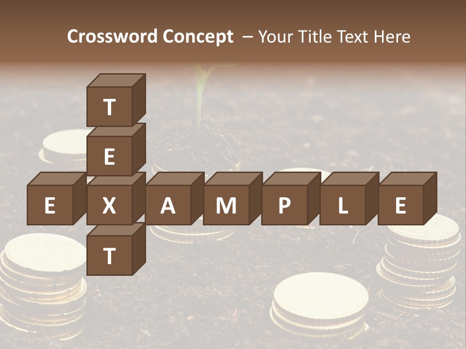 A Plant Growing Out Of A Pile Of Coins PowerPoint Template