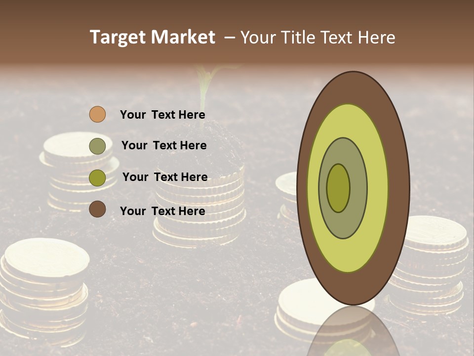 A Plant Growing Out Of A Pile Of Coins PowerPoint Template
