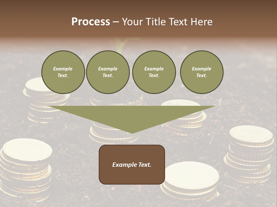A Plant Growing Out Of A Pile Of Coins PowerPoint Template