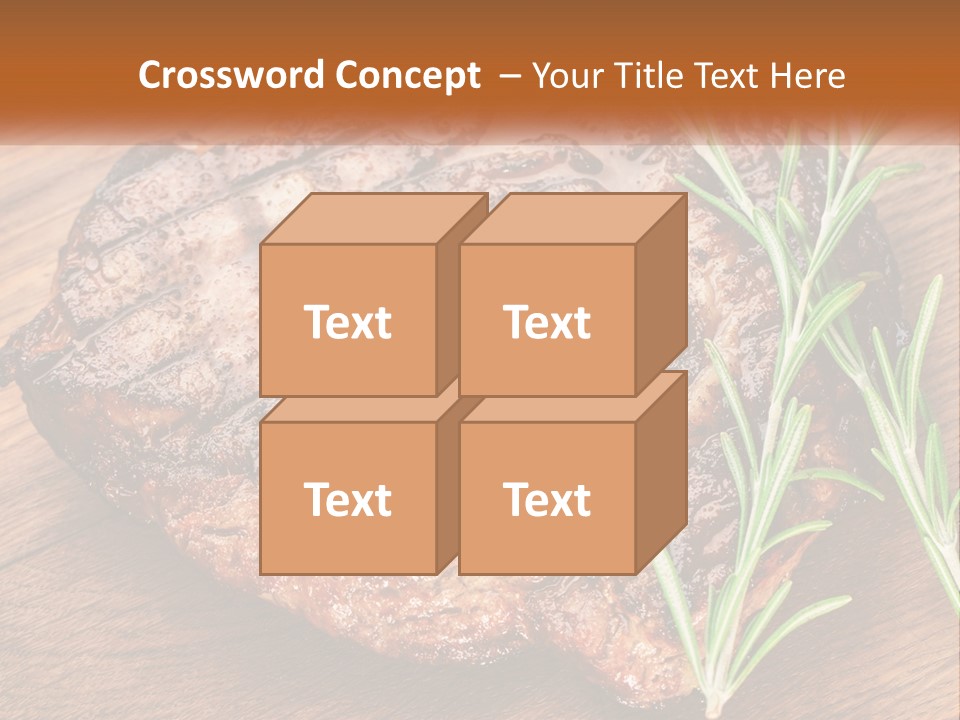 A Piece Of Meat With A Sprig Of Rosemary On Top Of It PowerPoint Template