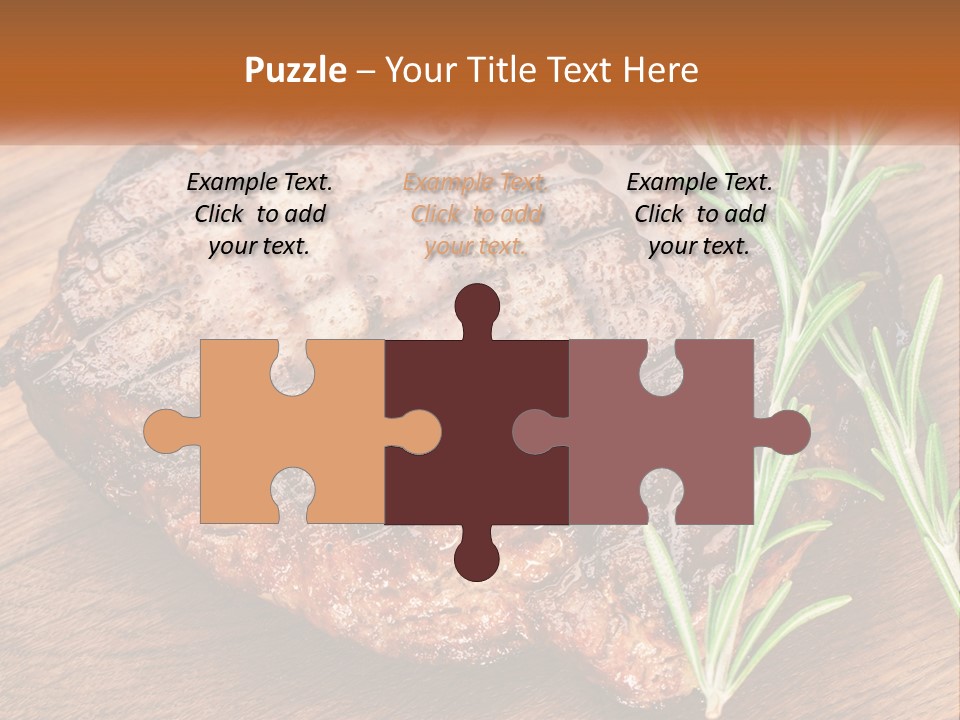 A Piece Of Meat With A Sprig Of Rosemary On Top Of It PowerPoint Template