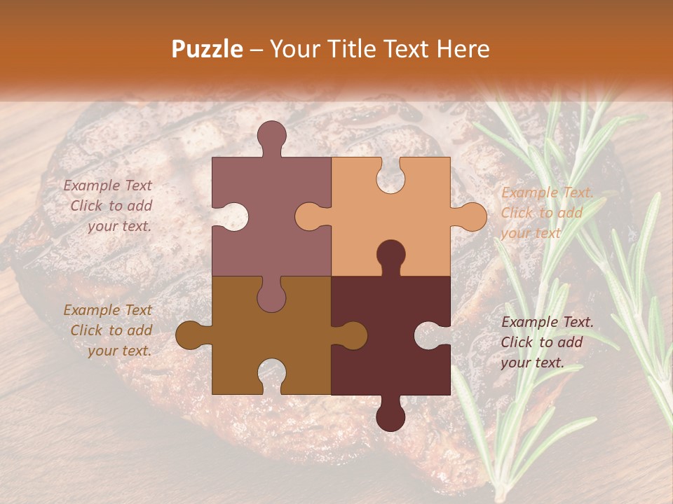 A Piece Of Meat With A Sprig Of Rosemary On Top Of It PowerPoint Template