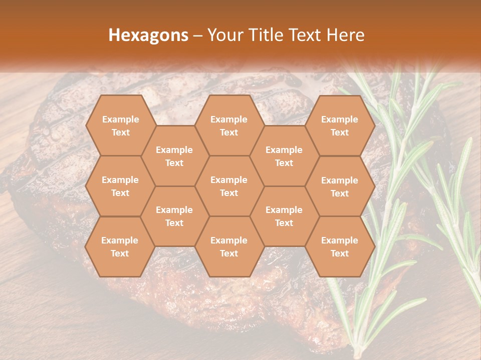 A Piece Of Meat With A Sprig Of Rosemary On Top Of It PowerPoint Template