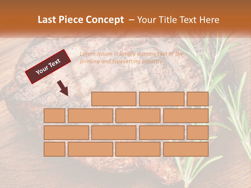 A Piece Of Meat With A Sprig Of Rosemary On Top Of It PowerPoint Template