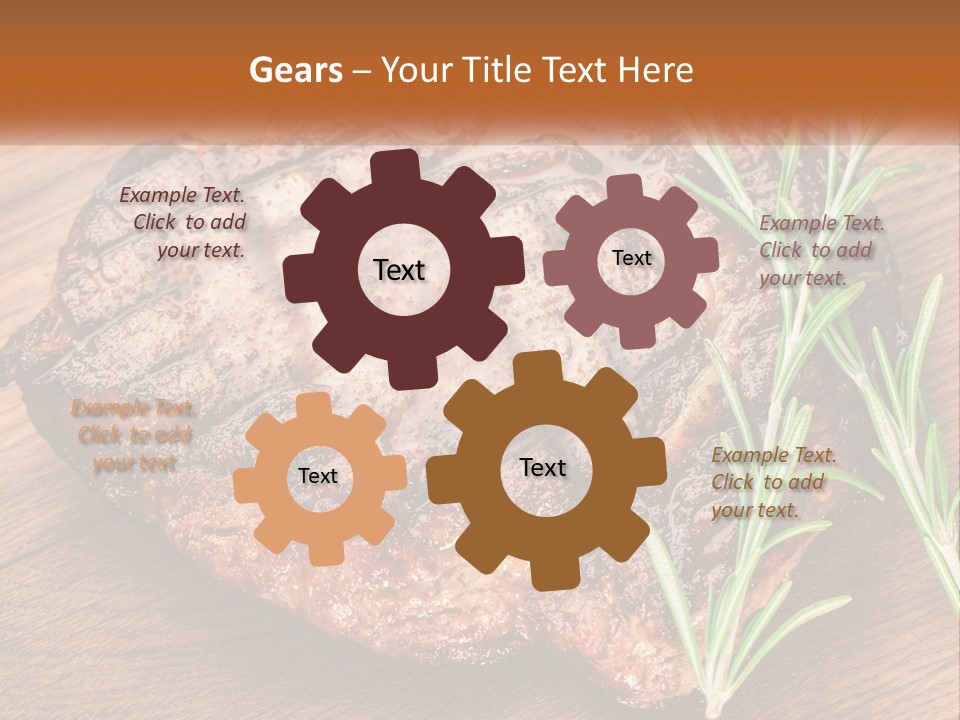 A Piece Of Meat With A Sprig Of Rosemary On Top Of It PowerPoint Template