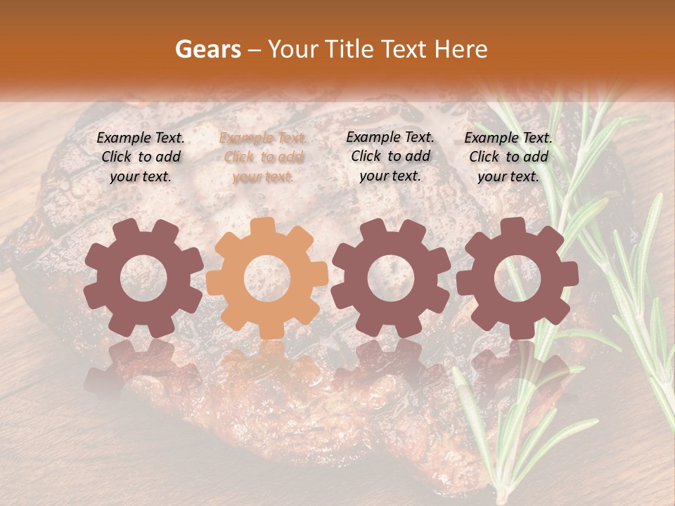 A Piece Of Meat With A Sprig Of Rosemary On Top Of It PowerPoint Template