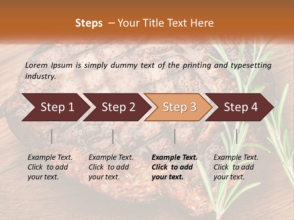 A Piece Of Meat With A Sprig Of Rosemary On Top Of It PowerPoint Template