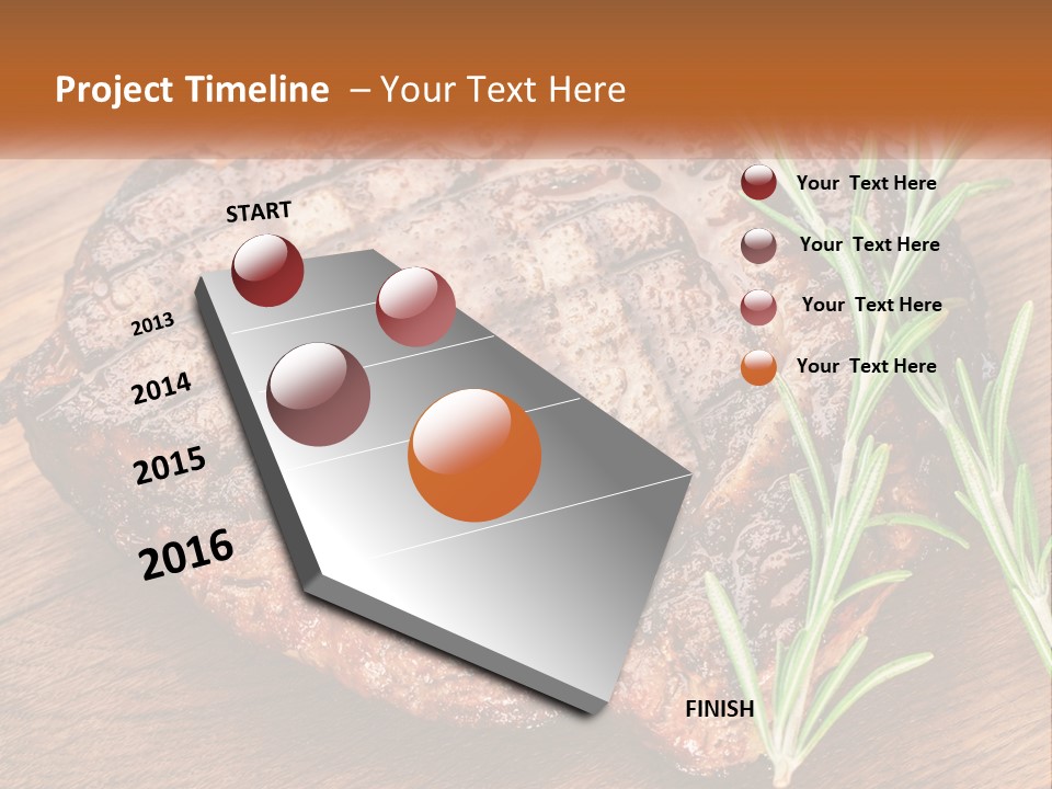 A Piece Of Meat With A Sprig Of Rosemary On Top Of It PowerPoint Template