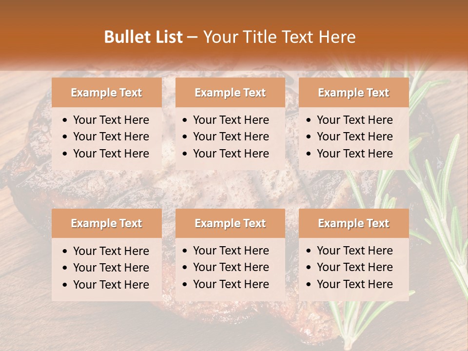 A Piece Of Meat With A Sprig Of Rosemary On Top Of It PowerPoint Template