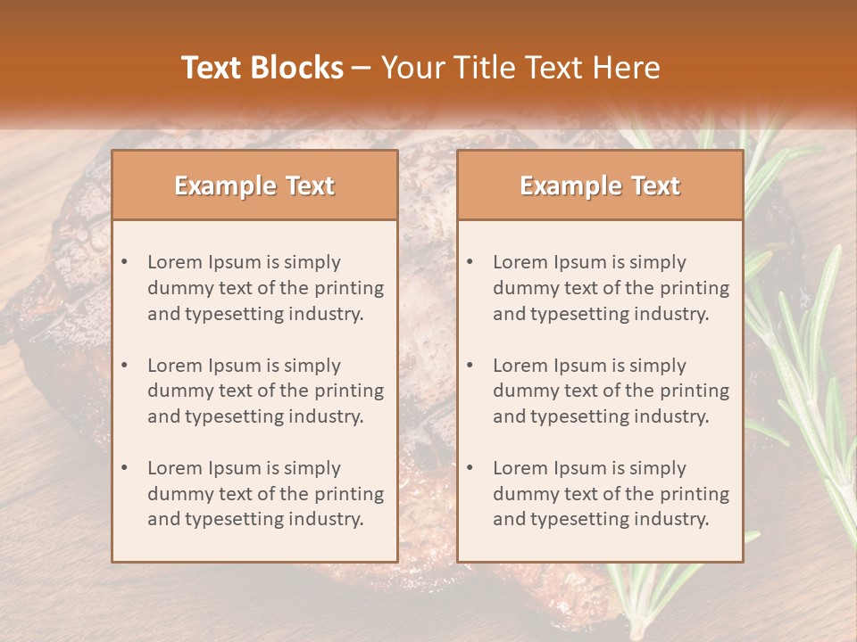 A Piece Of Meat With A Sprig Of Rosemary On Top Of It PowerPoint Template