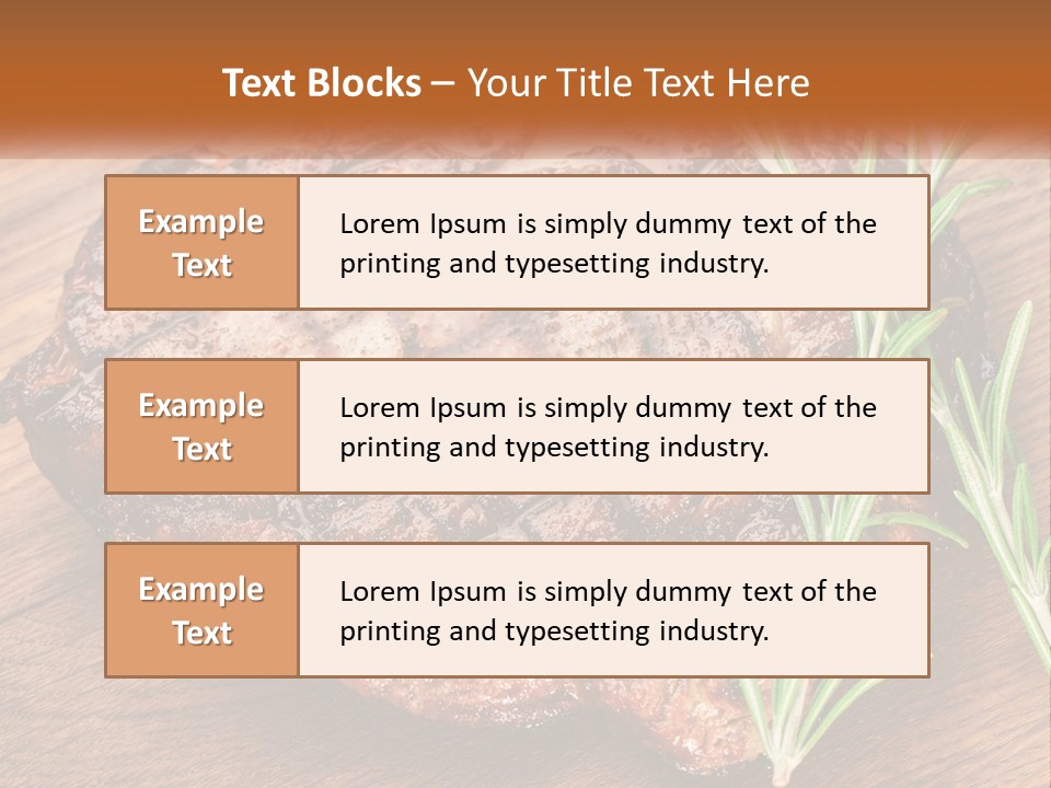 A Piece Of Meat With A Sprig Of Rosemary On Top Of It PowerPoint Template