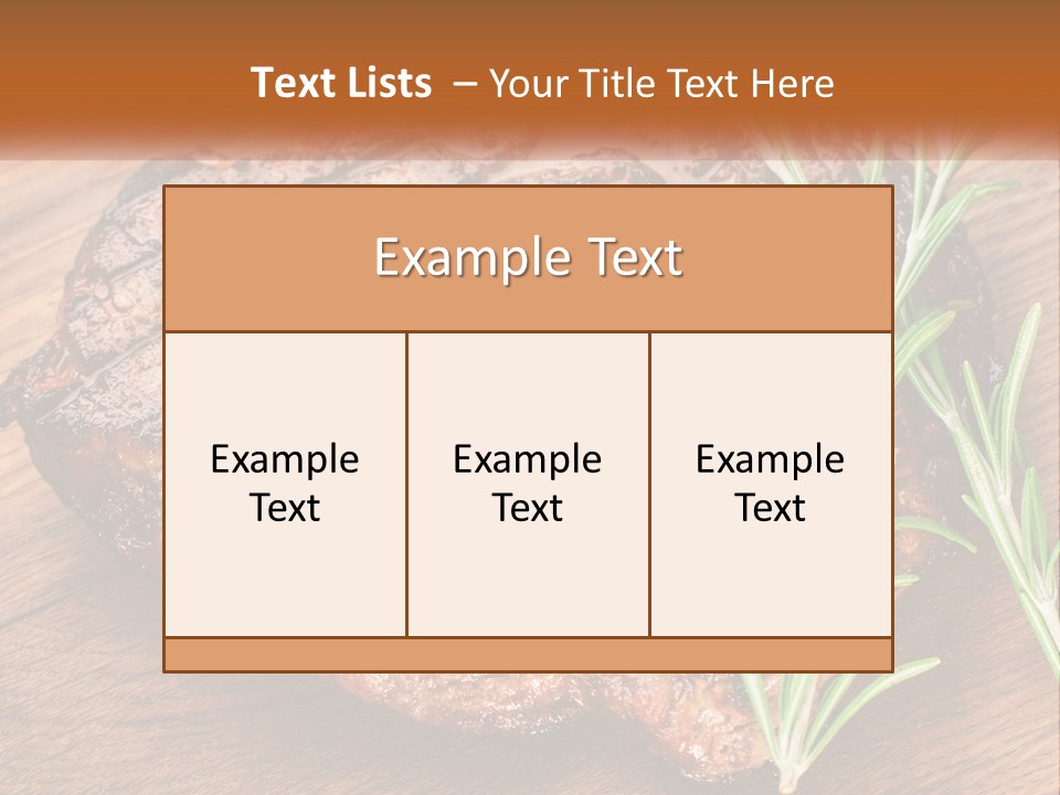 A Piece Of Meat With A Sprig Of Rosemary On Top Of It PowerPoint Template