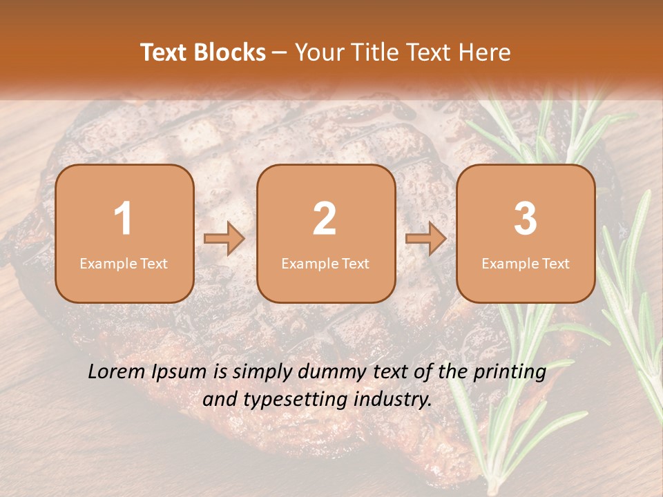 A Piece Of Meat With A Sprig Of Rosemary On Top Of It PowerPoint Template