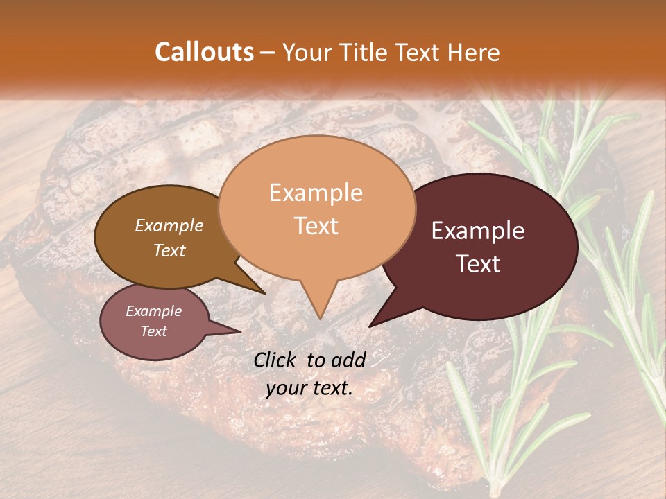 A Piece Of Meat With A Sprig Of Rosemary On Top Of It PowerPoint Template