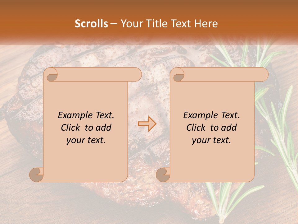 A Piece Of Meat With A Sprig Of Rosemary On Top Of It PowerPoint Template