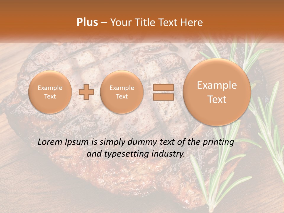 A Piece Of Meat With A Sprig Of Rosemary On Top Of It PowerPoint Template