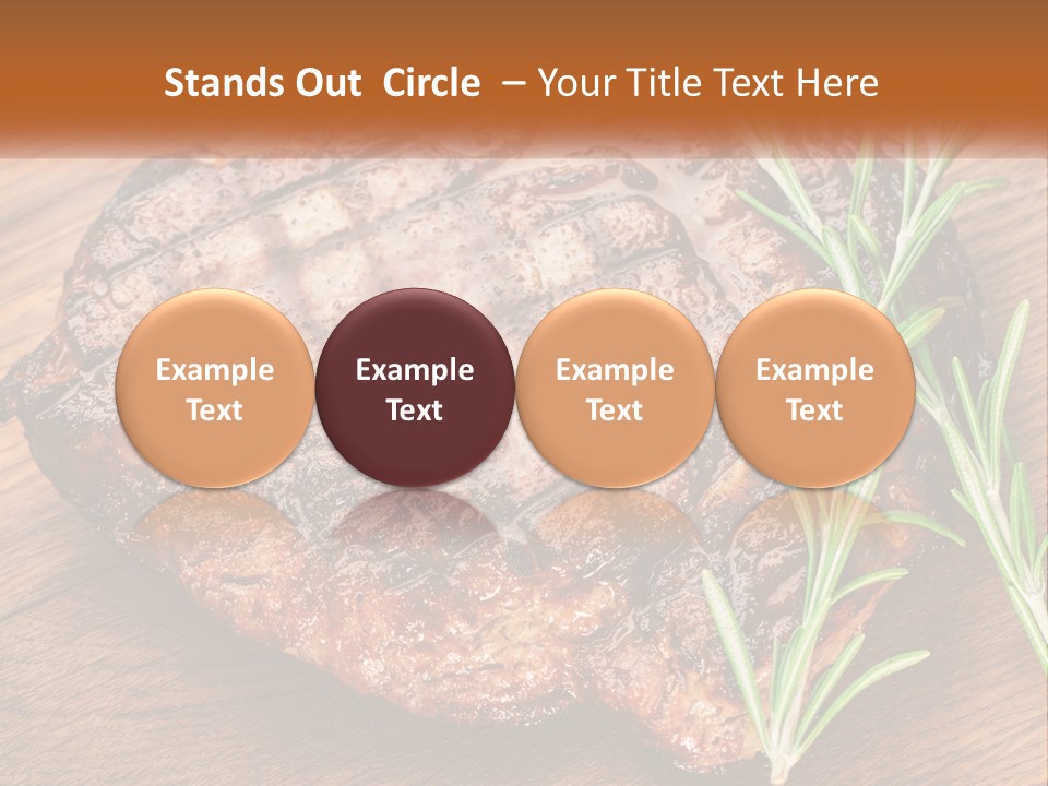 A Piece Of Meat With A Sprig Of Rosemary On Top Of It PowerPoint Template