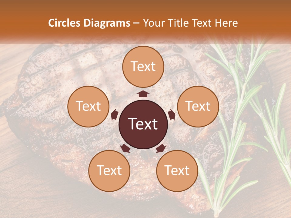 A Piece Of Meat With A Sprig Of Rosemary On Top Of It PowerPoint Template
