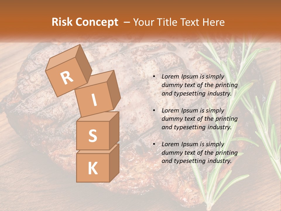 A Piece Of Meat With A Sprig Of Rosemary On Top Of It PowerPoint Template