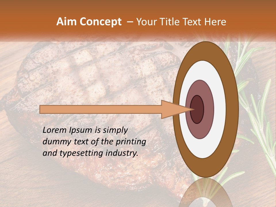 A Piece Of Meat With A Sprig Of Rosemary On Top Of It PowerPoint Template