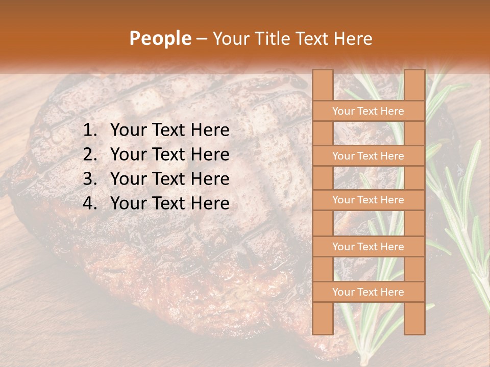 A Piece Of Meat With A Sprig Of Rosemary On Top Of It PowerPoint Template
