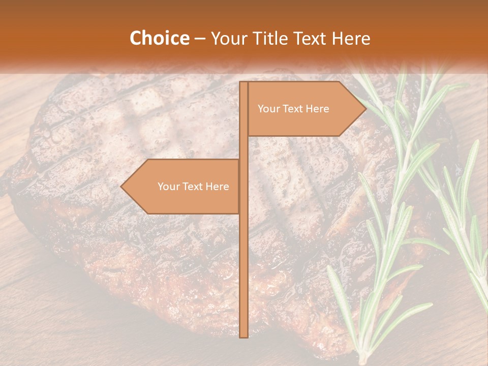 A Piece Of Meat With A Sprig Of Rosemary On Top Of It PowerPoint Template
