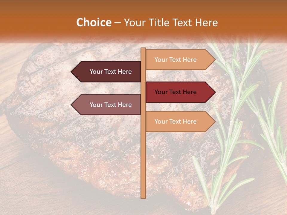 A Piece Of Meat With A Sprig Of Rosemary On Top Of It PowerPoint Template