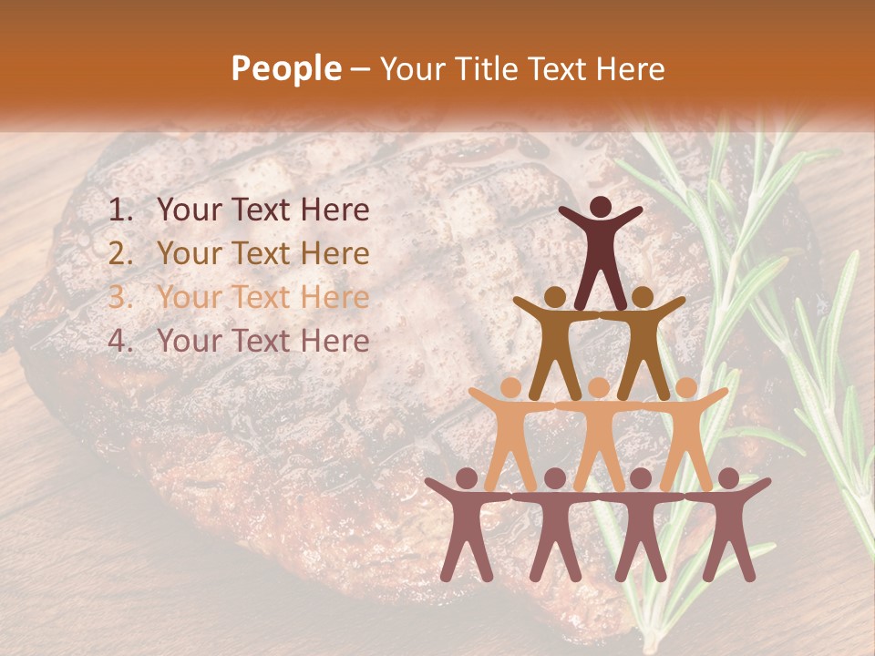 A Piece Of Meat With A Sprig Of Rosemary On Top Of It PowerPoint Template